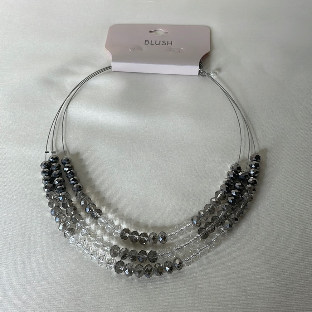 Blush three tier necklace